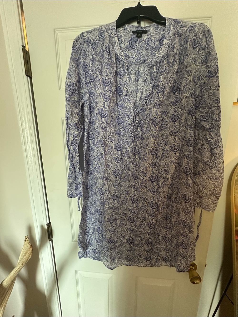 J. Crew Blue Paisley Swim Coverup Tunic